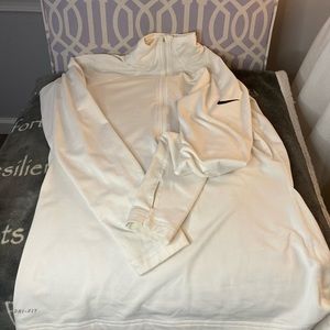 NIKE White half zip running top